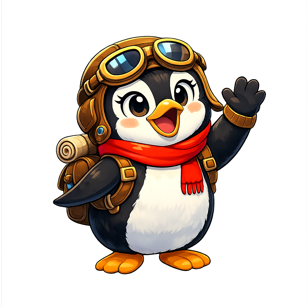 eve - aviator penguin mascot